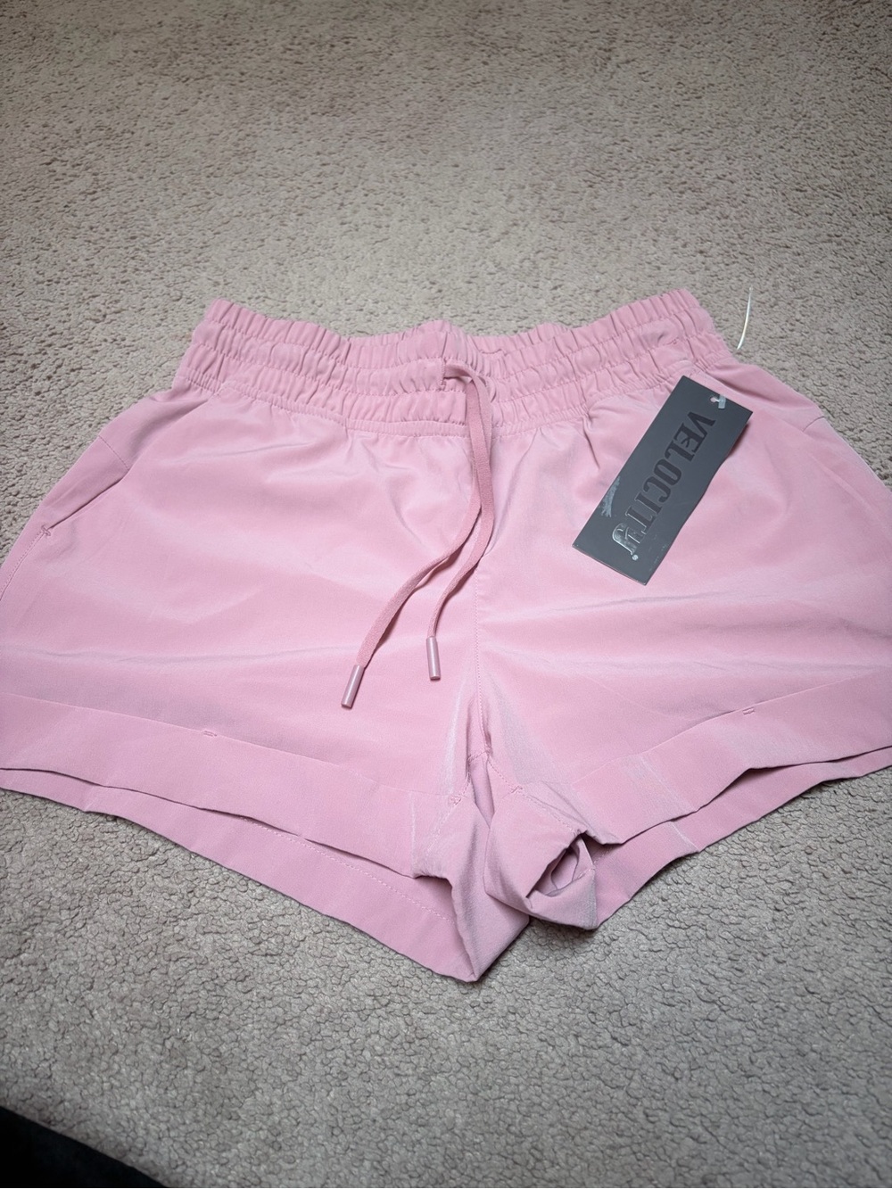 Velocity Soft Pink Athletic Drawstring Shorts